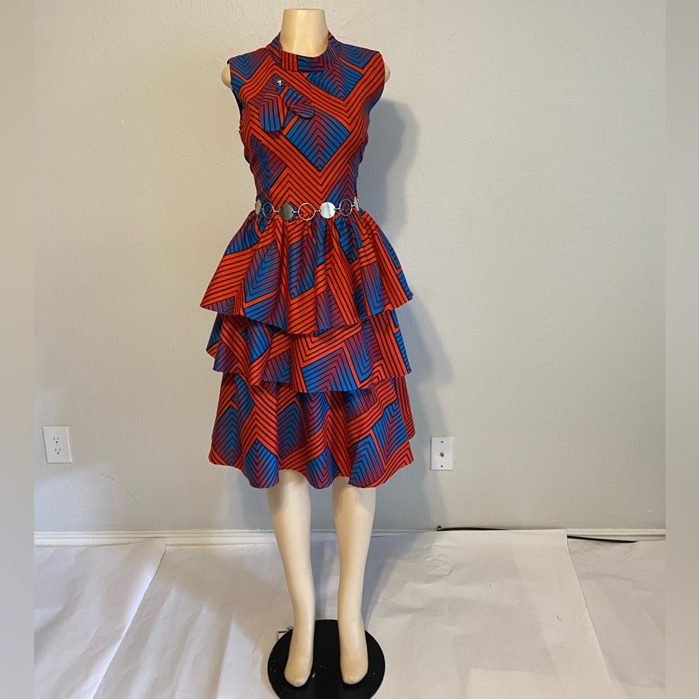 WOMEN AFRICAN PRINT,SHORT GOWN DRESS. - Picture 1 of 4